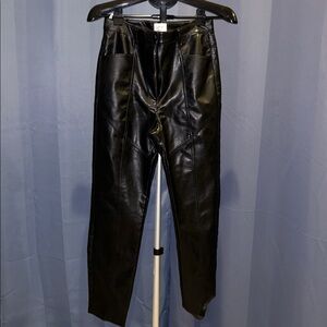 Aritzia Wilfred Black Leather Pant